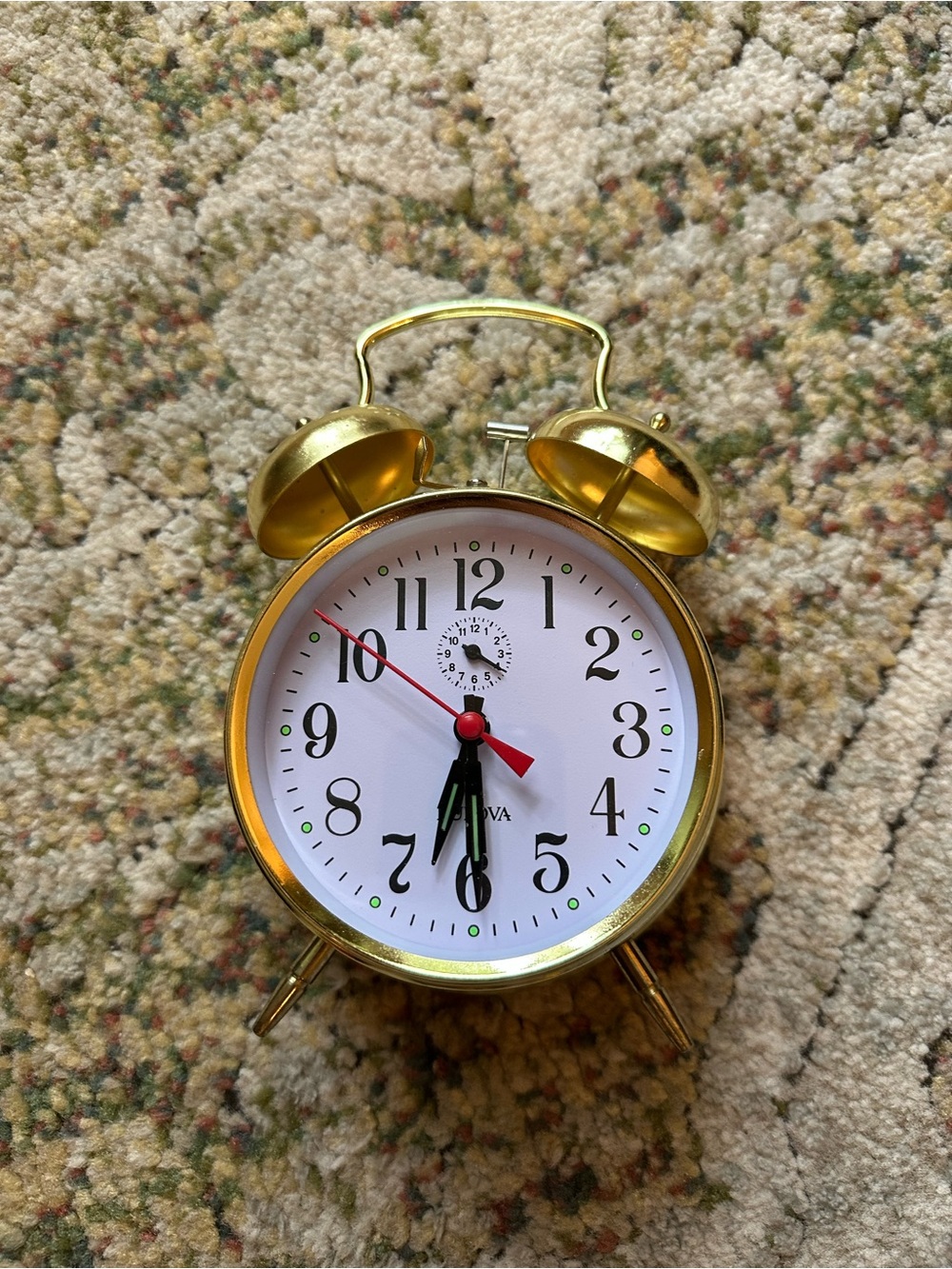 Gold Twin Bell Alarm Clock - bulova